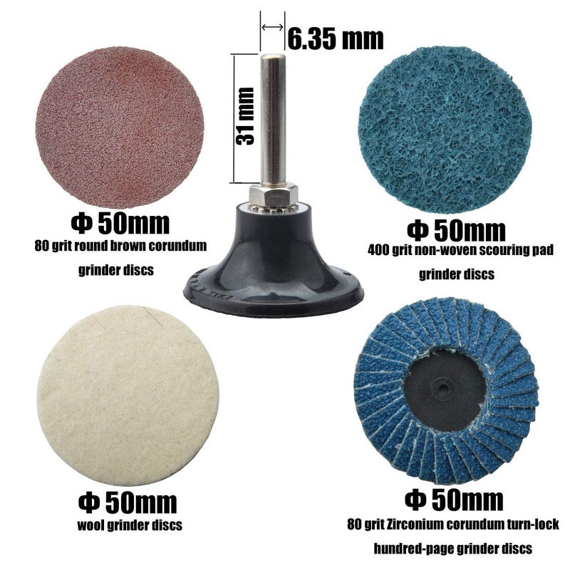 PROSHI 1/4 inch angle air die grinder with 4 pcs 2" roll lock sanding discs - Image 2